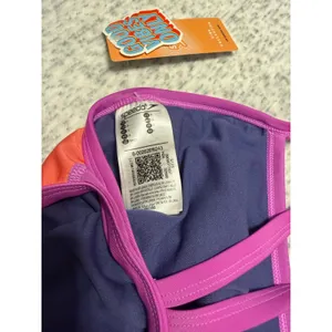 Speedo One Piece Swimsuit Neon Violet Color Block Athletic Size 28‎ NWT thumbnail 5
