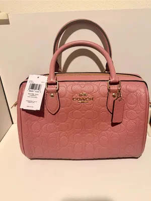 NEW Coach Medium Rowan Satchel Peony Pink Signature Refined Pebble Leather CCD50 thumbnail 13