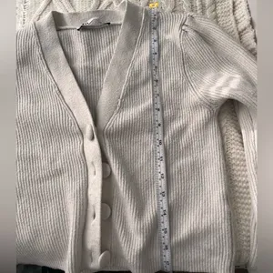 Zara Ribbed Knit Bell Sleeve Button Up Cardigan Women's XS thumbnail 4