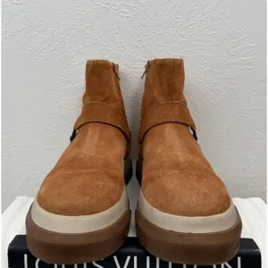 Free People Bodhi Harness Boot Taupe Suede Platform Ankle Boots Size 7 thumbnail 3