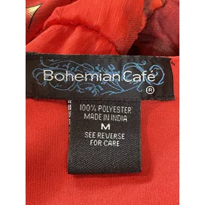 Bohemian Cafe Womens Boho Maxi Dress Paisley Floral Patchwork Beaded Neck M thumbnail 10