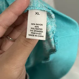 Wish & Whim Lightweight Knit Hoodie Pullover Teal XL Beach Cover Up thumbnail 4