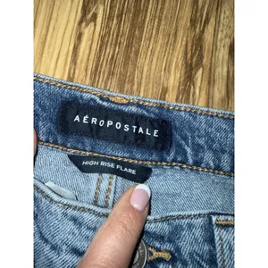 Aeropostale Women's Sz‎ 8 R High Rise Flare Soft Flex Distressed Jeans thumbnail 2