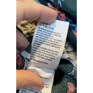 American Eagle Womens Large Peplum Top Blue Floral Tie Front Balloon Sleeve Boho thumbnail 4