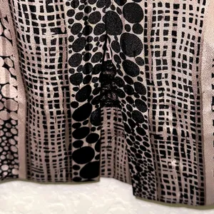 Handmade Abstract Print Skirt Medium Neutral Black Beige Midi Skirt‎ thumbnail 4