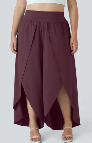 NWT Halara Breezeful Palazzo Flowy Wide Leg Casual‎ Pants in Amaranth Purple thumbnail 1