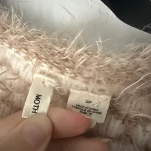 Anthropologie Moth Fuzzy Bobble Knit Cardigan Shawl Sweater‎ Capelet Beige S thumbnail 7