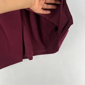 Lulus Burgundy Stretch Crepe‎ Off The Shoulder 3/4 Sleeve Faux Wrap Midi Dress thumbnail 7