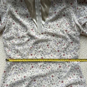New Nasty Gal Cream Dainty Floral Long MaxiDress elbow length bell sleeves sz 4 thumbnail 10