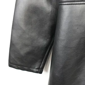 Vintage Faux Vegan Black Leather Jacket Blazer thumbnail 12