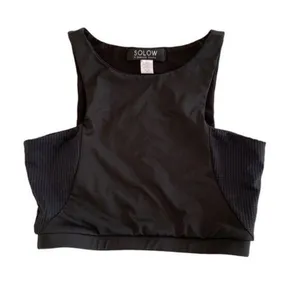 Solow X Daniella Clarke Black‎ Mesh Panel Crop Top Athleisure Streetwear Small thumbnail 2