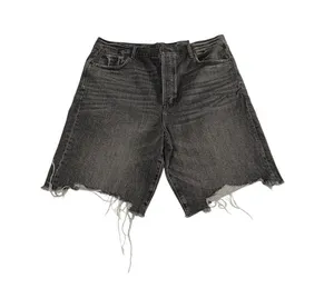 American Eagle Jorts Womens 18 Black Denim 90s Boyfriend Bermuda Raw Hem NWT thumbnail 1