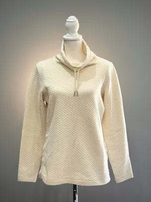 Cream L.L. Bean Textured Cowl Neck Sweater Size XS EUC thumbnail 1