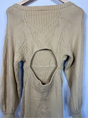 Free People Emmaline Mini Sweater Dress Womens Small NWT Cutout Puff Sleeve thumbnail 15