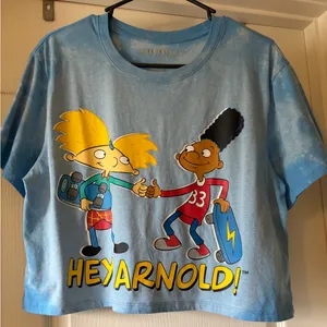 Nickelodeon - Hey Arnold! blue tie-dye cropped graphic t-shirt thumbnail 1