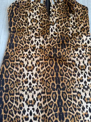 Leopard Print Halter Dress – Size Unknown Multiple thumbnail 3