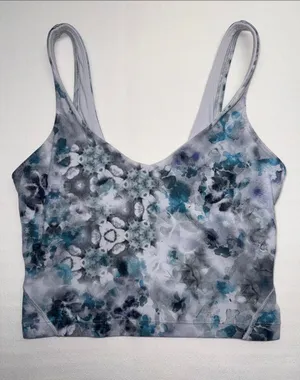 lululemon athletica Align Crop Top Teal, Blue & Gray Floral thumbnail 1