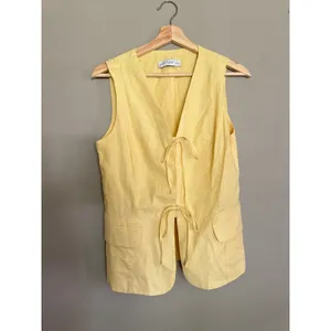 PETAL + PUP Meara Tie Front Vest Top Yellow Size Medium thumbnail 4