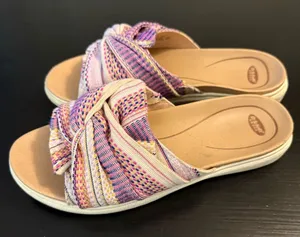 Dr. Scholl's Women's Sandals with Pink and Purple Woven‎ Straps thumbnail 1