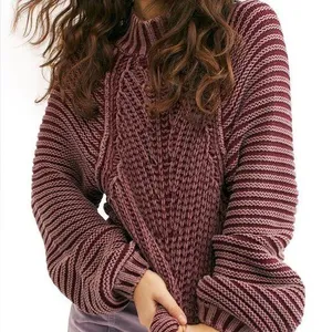 Free People Women's Sweetheart Chunky Mock Neck Sweater Size M thumbnail 1