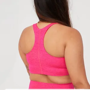 OFFLINE By Aerie The Hugger High-Neck Longline Sports Bra in Pink Size Medium thumbnail 2