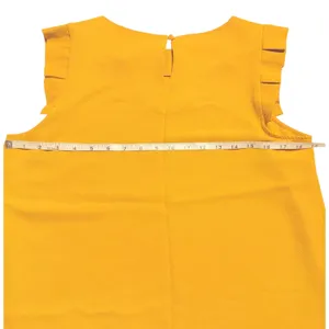 Monteau Los Angeles Mustard Yellow Ruffle Shoulder Sleeveless Blouse Large thumbnail 4