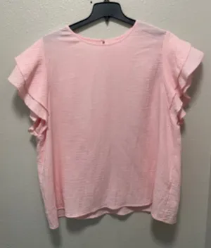Cotton Candy Women’s Ruffle Sleeve Blouse Pink Size undefined thumbnail 1