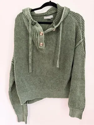 Natural reflection size medium thermal green hoodie fall thumbnail 1