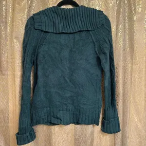 American Eagle Vintage 2000s Emerald Green Chunky Knit Preppy Sweater L thumbnail 2