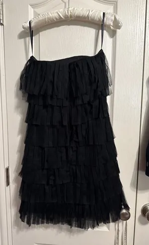Ann Taylor Tiered Fringe Mini Cocktail Dress‎ Whimsigoth Coquette Balletcore thumbnail 1
