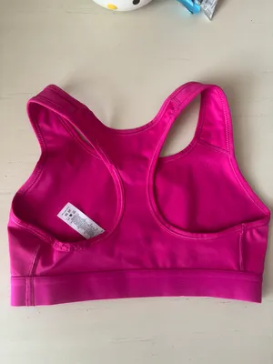 Nike DRI-FIT RACER BACK SWOOSH BRA - pink and white thumbnail 5