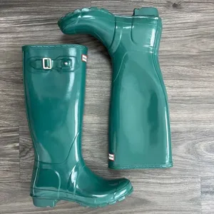 Rain Boots Original Tall Teal Green Gloss Women’s Size 7 thumbnail 1