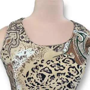 Vintage Dress Brown Leopard Animal Print‎ Paisley Sleeveless Maxi Boho Grunge thumbnail 5