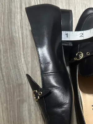 Coach Isabel Black Leather Loafers Pointed Toe Slip On Flats. thumbnail 14