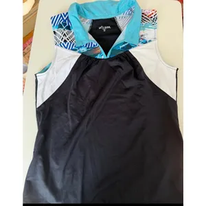 Golf Tennis Pickleball Sleeveless Golf Top Blue Yellow Small Swingdish USA thumbnail 3