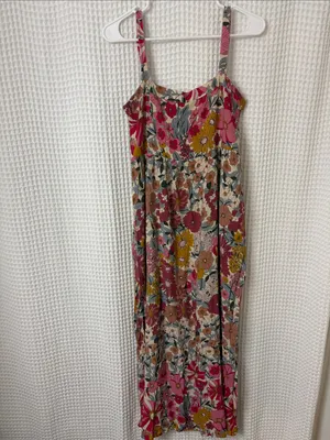 Natural Life Patti Side Slit Maxi Dress Boho Summer Floral Medium thumbnail 4