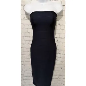 Missguided Strapless Bandage Bandeau Bodycon Midi Navy Blue dress Size 6 thumbnail 2