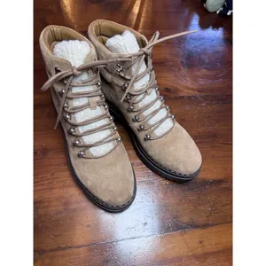 Marc Fisher Ltd Nairy Faux Fur Trim Hiking Boots Brown Women'S Size 9 New thumbnail 10