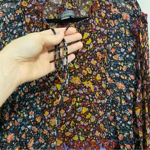 Anthropologie Sheer Floral Flowy Dress size Medium thumbnail 8
