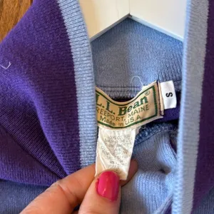 L.L. Bean vintage purple striped rugby tunic pullover sml thumbnail 5
