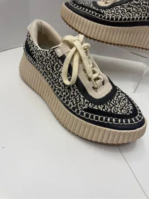 Dolce Vita Dolen Platform Sneakers in Black and White Woven Fabric size 9 thumbnail 9