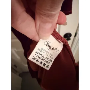 Closet London Rust Velvet Midi Dress‎ Long Sleeve Faux Wrap Size 8 thumbnail 6