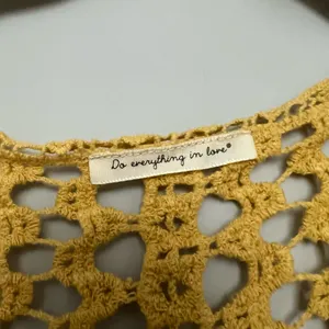 Do Everything In Love NEW NWT Yellow Eyelet Crochet Sweater thumbnail 6
