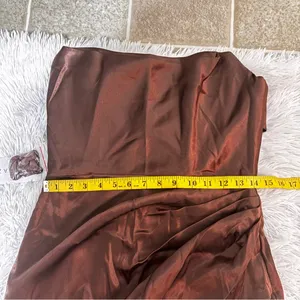 Azazie Chocolate Strapless Gown thumbnail 4