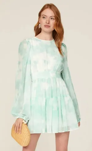LDT Tie Dye Mini Dress Blue Size 8 thumbnail 1