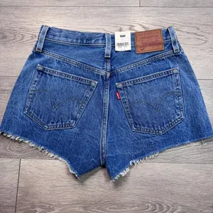 Levi's‎ Premium 501 Original High Rise Distressed Denim Shorts Medium Wash Sz 27 thumbnail 6