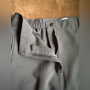 Alia Black Vintage Straight Leg Elastic Waist Pleated Front & Back Trousers Sz12 thumbnail 5