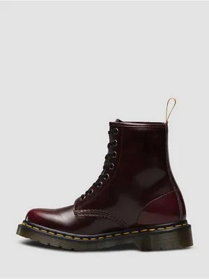 Dr Martens vegan 1460 cherry red Cambridge brush OG lace up unisex boots thumbnail 8