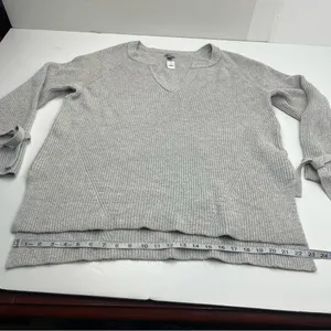 Aerie Terry Cloth Sweater Womens XL Grey Gray Wrist Tie Notch Neck‎ NEW *FLAWED thumbnail 10