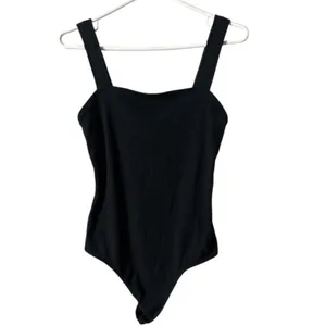 American Eagle Outfitters Women’s Wide Strap Black Bodysuit Sz L thumbnail 6